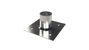 A square foot mount to hold a round tube frame system for exhibition stands - creform compatible | Ross Castors