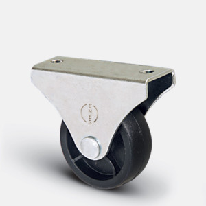 32mm Fixed Castor with Black Plastic Wheel | Ross Castors