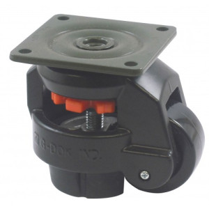 Footmaster Leveling Caster 102-117mm 250kg Load Black | Ross Castors