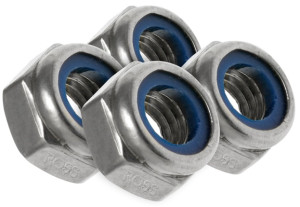Four Pack M12 Stainless Steel Nyloc Nuts | Ross Castors