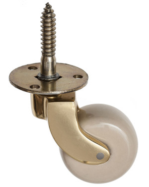 Brass Castors Screw Fitting White China Wheel (4pack) | Ross Castors