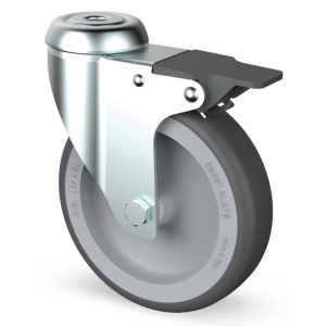 60mm Braked Swivel Retail Castor Thermoplastic Rubber Wheel | Ross Castors