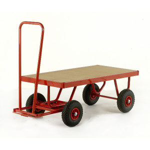 1200x600mm Hand Turntable Trailer - MDF Deck | Ross Castors  | Pneumatic Wheels