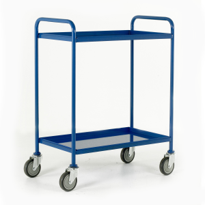 Small Tray Trolley  1065h x  457w x 760d mm includes 2 Blue Trays | Ross Castors