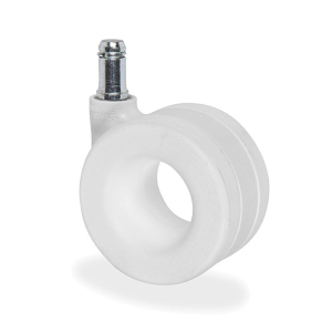 65mm Moebius White Office Chair Castor with M10 Circlip | Ross Castors
