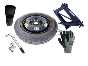 Extradeon Kit - Roue de secours LADA 2108 R15 4x98x58,6 + Clé gola + Cric + House pour cric