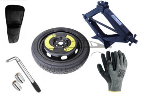 Extradeon Kit - Roue de secours MAZDA 626 V R15 + Clé gola + Cric + House pour cric