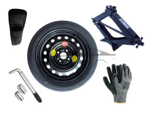 Extradeon Kit - Roue de secours MAZDA 2 II R15 4x100x54,1 + Clé gola + Cric + House pour cric