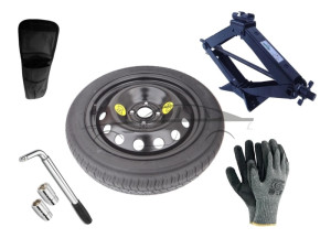 Extradeon Kit - Roue de secours TOYOTA AYGO X R16 4x100x54,1 + Clé gola + Cric + House pour cric