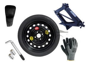 Extradeon Kit - Roue de secours PEUGEOT iON R15 4x100x56,1 + Clé gola + Cric + House pour cric