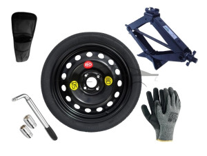 Extradeon Kit - Roue de secours MITSUBISHI SPACE STAR II FL R16 4x100x56,1 + Clé gola + Cric + House pour cric