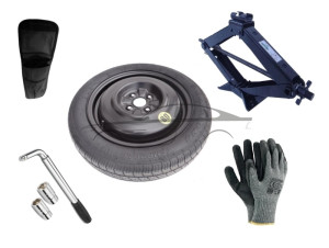 Extradeon Kit - Roue de secours OPEL ADAM R15 4x100x56,5 + Clé gola + Cric + House pour cric