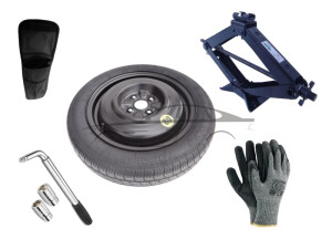 Extradeon Kit - Roue de secours RENAULT EXPRESS R15 4x100x60,1 + Clé gola + Cric + House pour cric