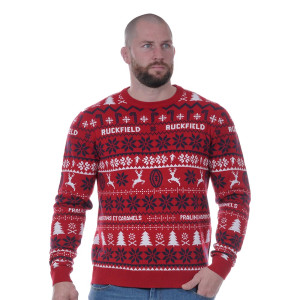 Ruckfield Pull de Noël rouge