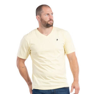 Ruckfield T-shirt basique Col V jaune