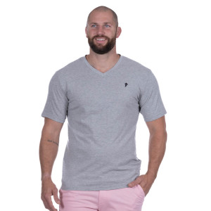 Ruckfield T-shirt Basique col V gris chiné
