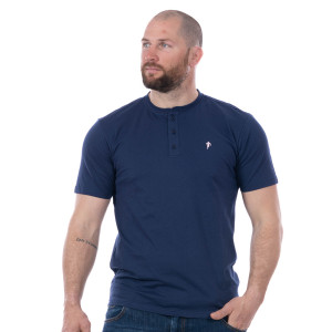 T-shirt Ruckfield basique bleu marine col boutonné
