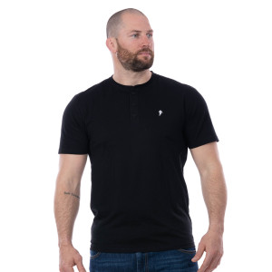 T-shirt Ruckfield essentiel noir col boutonné