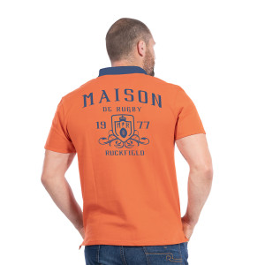 Polo Ruckfield à manches courtes Maison de Rugby orange