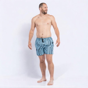 Short de bain Ruckfield Maori bleu turquoise