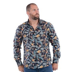 Chemise Ruckfield à manches longues Palm Beach marine.