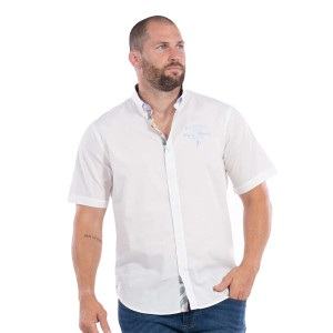 Chemise manches courtes Ruckfield Palm Beach blanc cassé