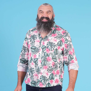 Chemise à manches longues Ruckfield Tropical Rugby blanc cassé