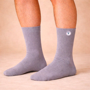 Chaussettes unies Ruckfield gris clair