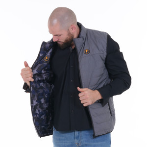 Doudoune sans manches réversible Ruckfield Maison de Rugby imprimé camouflage beu/gris/noir
