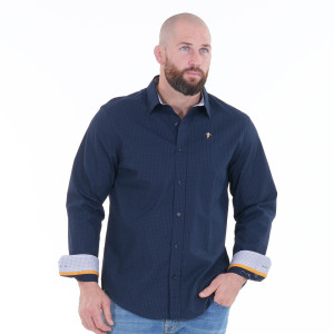 Chemise Maison de Rugby à manches longues Ruckfield bleu marine