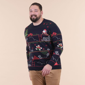 Pull de noël Ruckfield bleu marine