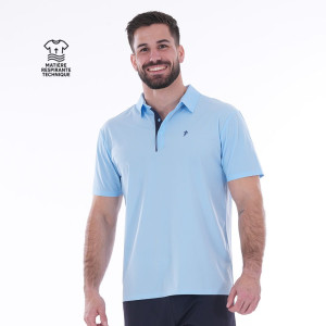 Polo bleu ciel à manches courtes Ruckfield sport