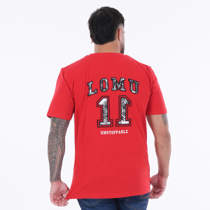 T-shirt à manches courtes rouge ""Jonah Lomu"" by Ruckfield