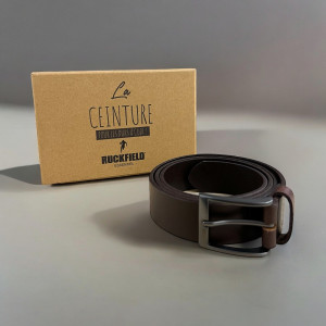 Ceinture en cuir Ruckfield marron et porte-clé