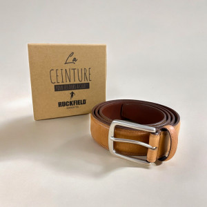 Ceinture Ruckfield 100% cuir homme cognac