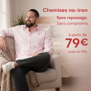 Chemise no-iron à manches longues Ruckfield essentiel rose