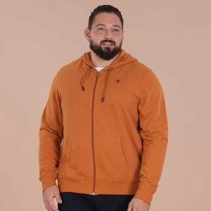 Sweat à capuche zippé Ruckfield Essentiel orange