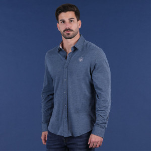 Chemise bleu chiné à manches longues Ruckfield Members Club House