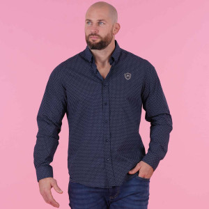 Chemise bleu marine à motifs manches longues Ruckfield Le Club