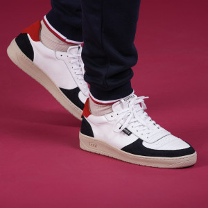 BASKETS Ruckfield blanc & bleu marine