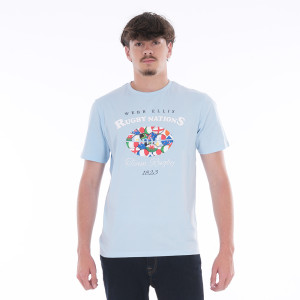 T-shirt à manches courtes bleu ciel Webb Ellis Rugby Nations