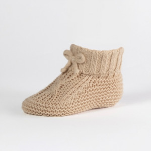 Safa Virle Tøffelsokker Beige 3-6 Mnd