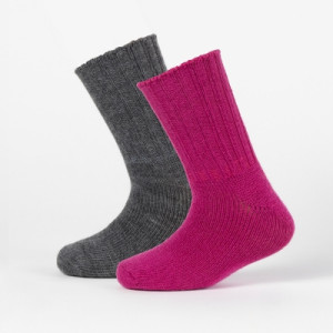 Safa Rimle Sokker 2 Par Rosa/grå 27-30