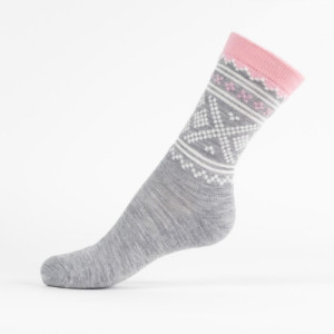 Safa Folklore Sokker Lys Grå/rosa 36-40