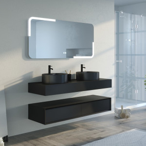 Distribain Meuble salle de bain FABRIANO 1400 Noir