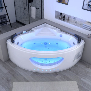 Distribain Baignoire balnéo d'angle Lisbonne 34 jets Whirlpool