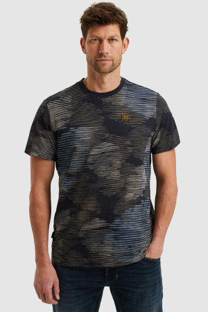 PME legend blauwe heren t-shirt   Ronde hals   Regular fit   Geen zakken   Grafisch patroon   Duurzaam   Korte mouw Blauw S