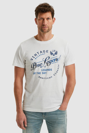 PME legend witte heren t-shirt   Ronde hals   Regular fit   Geen zakken   Tekst patroon   Duurzaam   Korte mouw Wit XXL