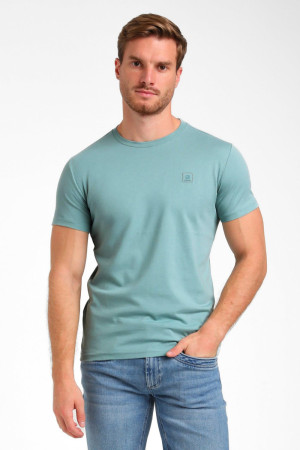 Gabbiano groene heren t-shirt   Ronde hals   Regular fit   Gemeleerd patroon   Korte mouw Groen XXXL