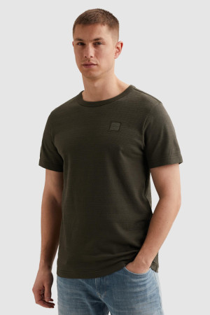 PME legend groene heren t-shirt   Ronde hals   Regular fit   Structuur patroon   Duurzaam   Korte mouw Groen M